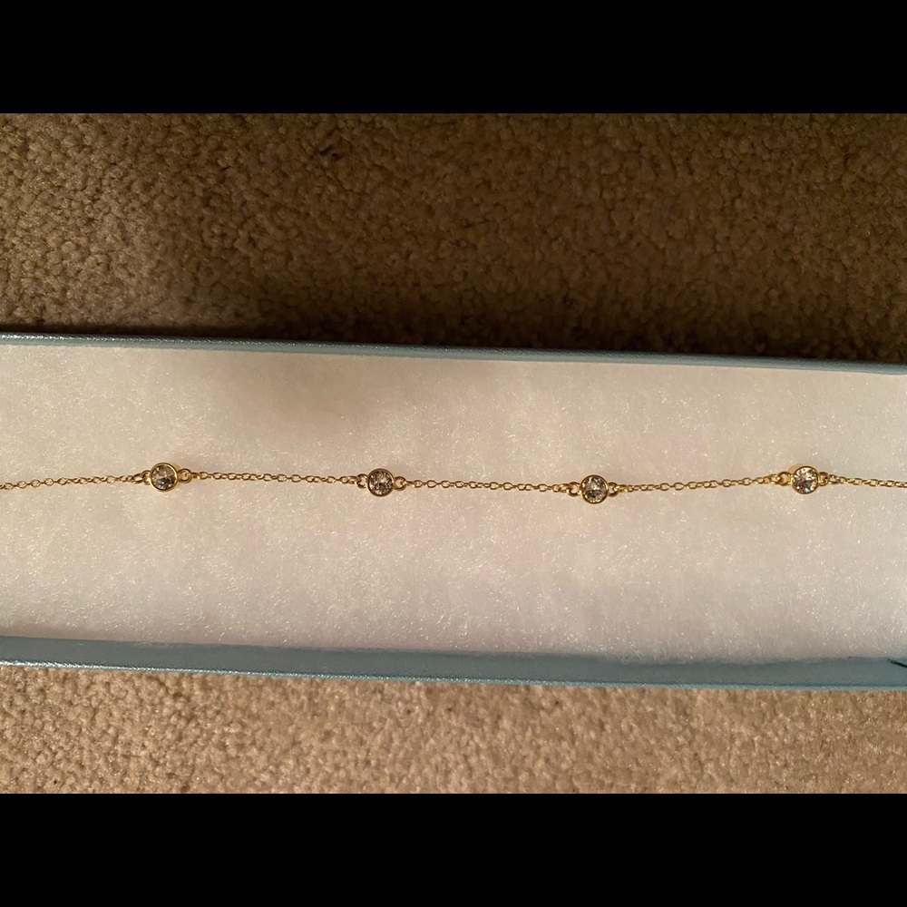 Touchstone Crystal Island Breeze Anklet, Gold